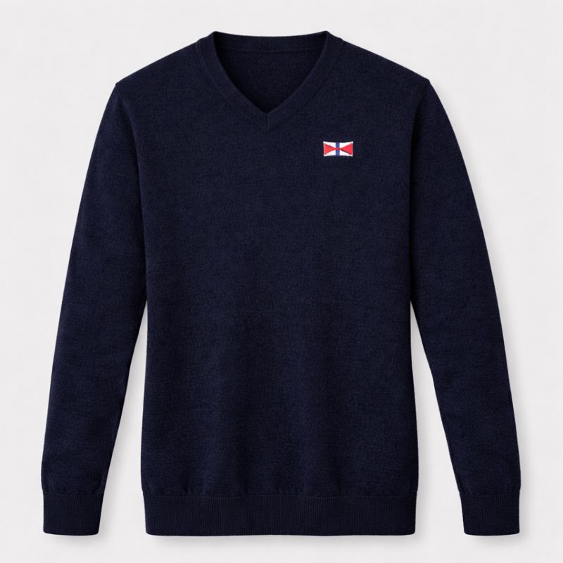 Swire embroidered merino knitwear — product render