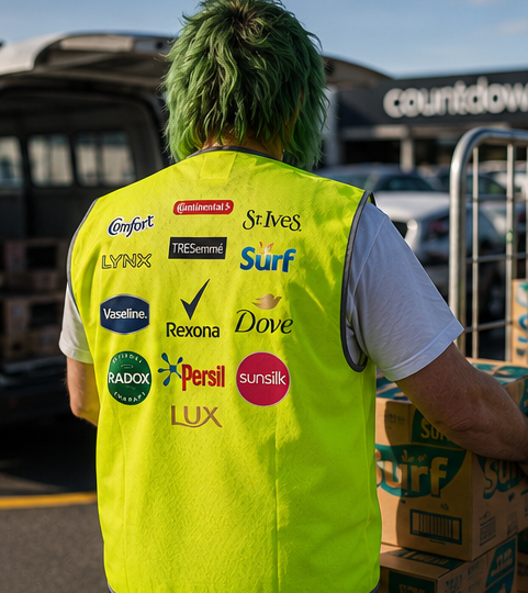 Unilever field team vest in use
